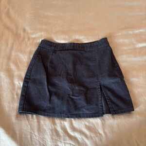 Classic Black Denim Skirt